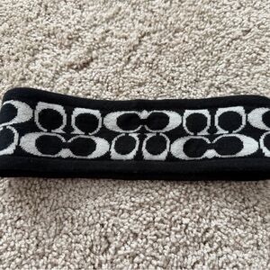 Coach Black and White Wool Blend Headband